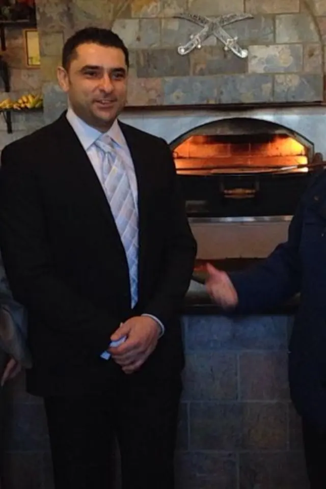 Dr. Mtairek in the restaurant kitchen